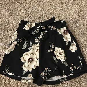 SHEIN, floral black shorts, size XS